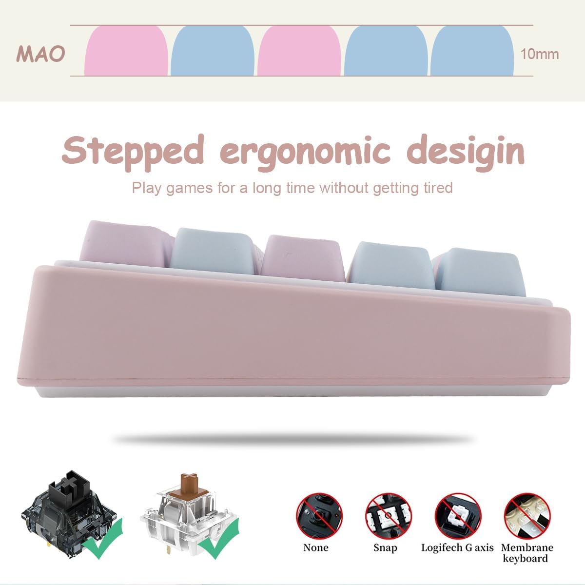 PBT Keycaps 134 Keys Chiikawa Keycaps Dye-Sublimation Cute Kawaii Keycap Mao Profile Cat Shape Custom Keycap for Cherry Gateron MX Swithes Mechanical Keyboards