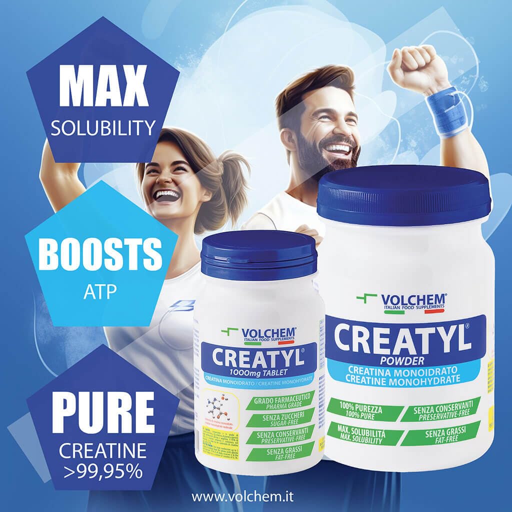 Volchem Creatyl, Integratore Alimentare con Creatina Monoidrato di Grado Farmaceutico, 100% Purezza, Senza Grassi, Conservanti e Zuccheri (300 g)