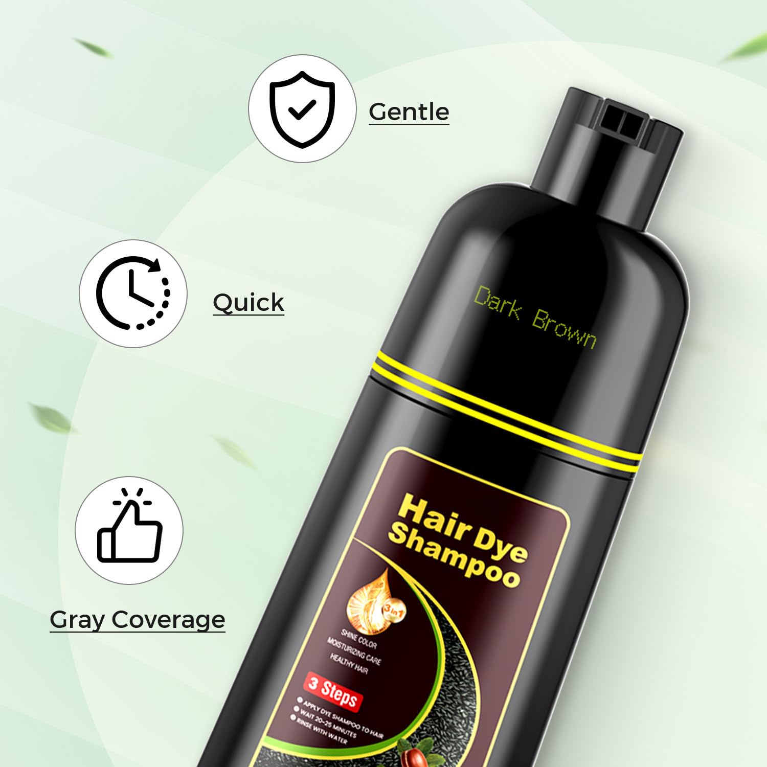 Amazon.com : KAISASA Dark Brown Hair Dye Shampoo 3 in 1,Hair Color