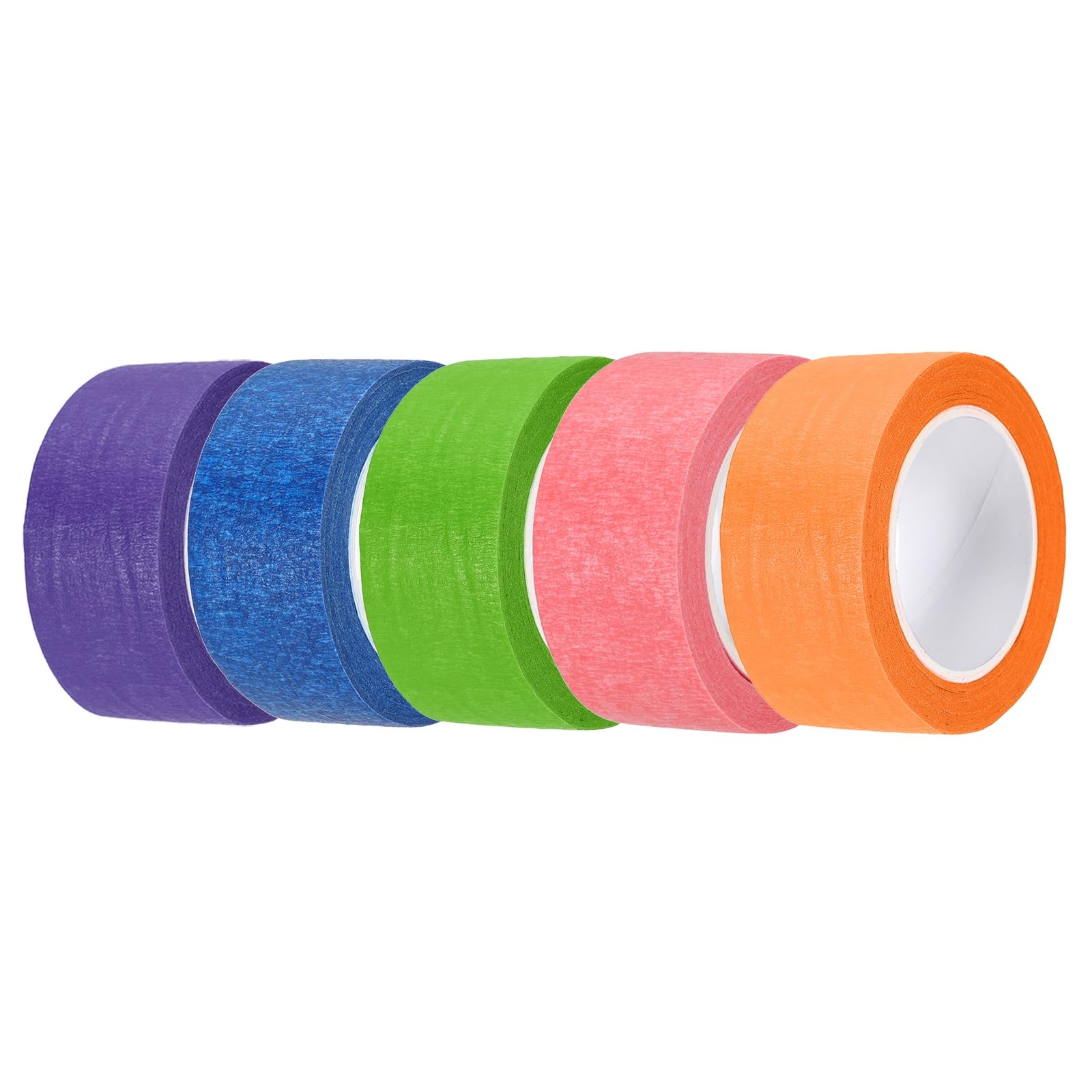 sourcing map 5pcs 1" x 11 Yard Colored Masking Tape Universal Crepe Paper Colorful Masking Painter Tape for Art Drawing DIY Handcraft Sealing, Dark Blue Green Pink Orange Purple — image 1
