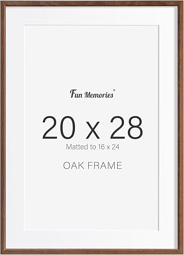 Miniatura 538 de Fun Memories Portarretratos de metal de 16 x 20 pulgadas con paspartú de 11 x 14 pulgadas, acabado de aluminio cepillado, parte delantera de vidrio