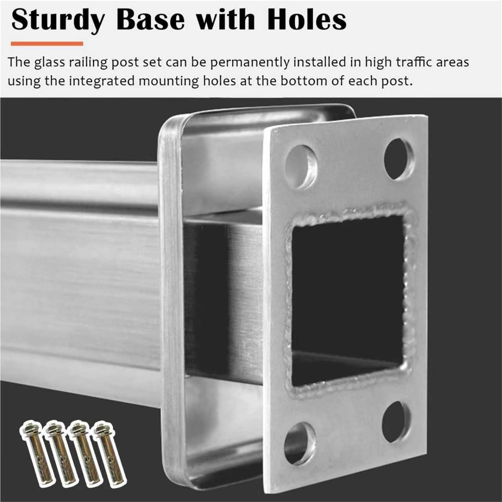 postes para barandillas de vidrio Paneles De Balaustrada Pilar Con Ranuras Y Base, Columna De Cristal De Alta Resistencia Para Barandillas/tabiques/terrazas, Poste De(A-EDGE,Height 70cm)