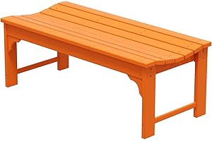 WestinTrends Malibu 48" Outdoor Poly Lumber Backless Patio Garden Bench