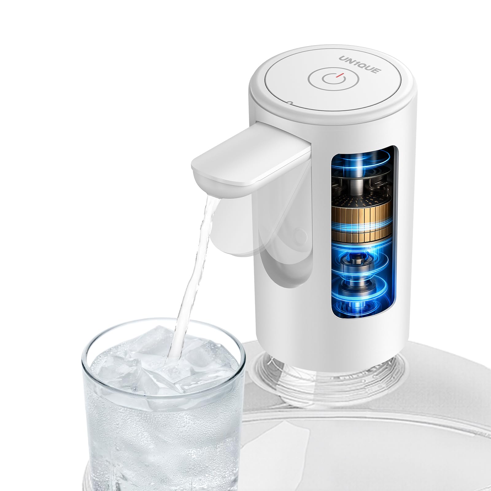 UN1QUE Automatic Water Dispenser Pump, Foldable Water Bottle Pump, Portable USB Rechargeable Water Pump, Wireless Water Can Dispenser Home Office Outdoor, White-image-14