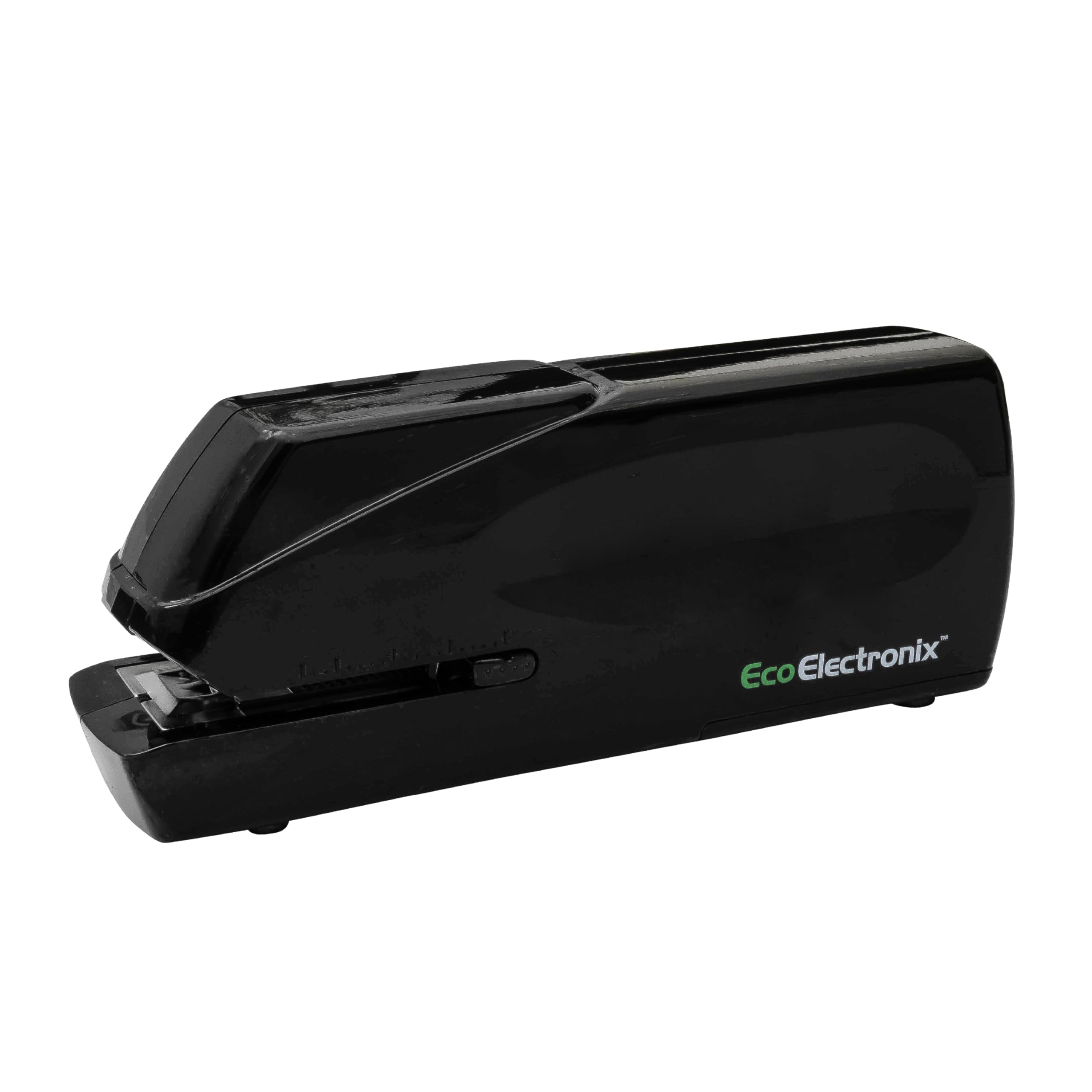 EcoElectronix Tragbarer automatischer elektrischer Heftgerät Pro – Kapazität von 30 Blatt, leiser Betrieb, staufrei und einfaches Nachladen – AC-Adapter/batteriebetrieben, Schwarz