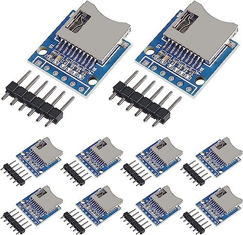 Dealikee Módulo de tarjeta micro SD Micro SD SDHC TF tarjeta Micro SD tarjeta de almacenamiento Micro SD módulo de expansión de escudo de memoria con chip de conversión de nivel de interfaz SPI.