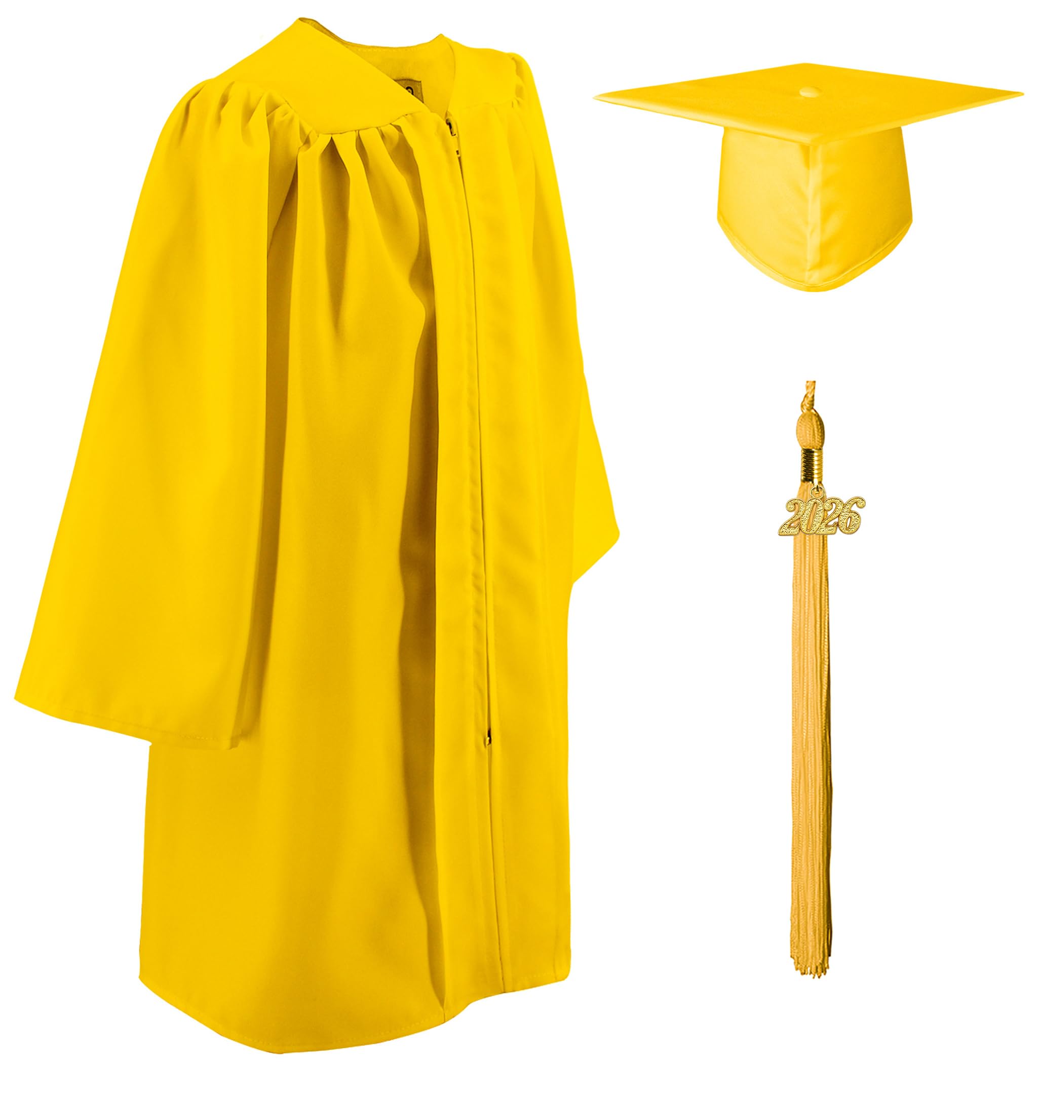 GraduatePro Kids Graduation Cap and Gown with 2025 Tassel Child Nursery Preschool Kindergarten Toddler Costume Outfit Set Gold 36=131-138
