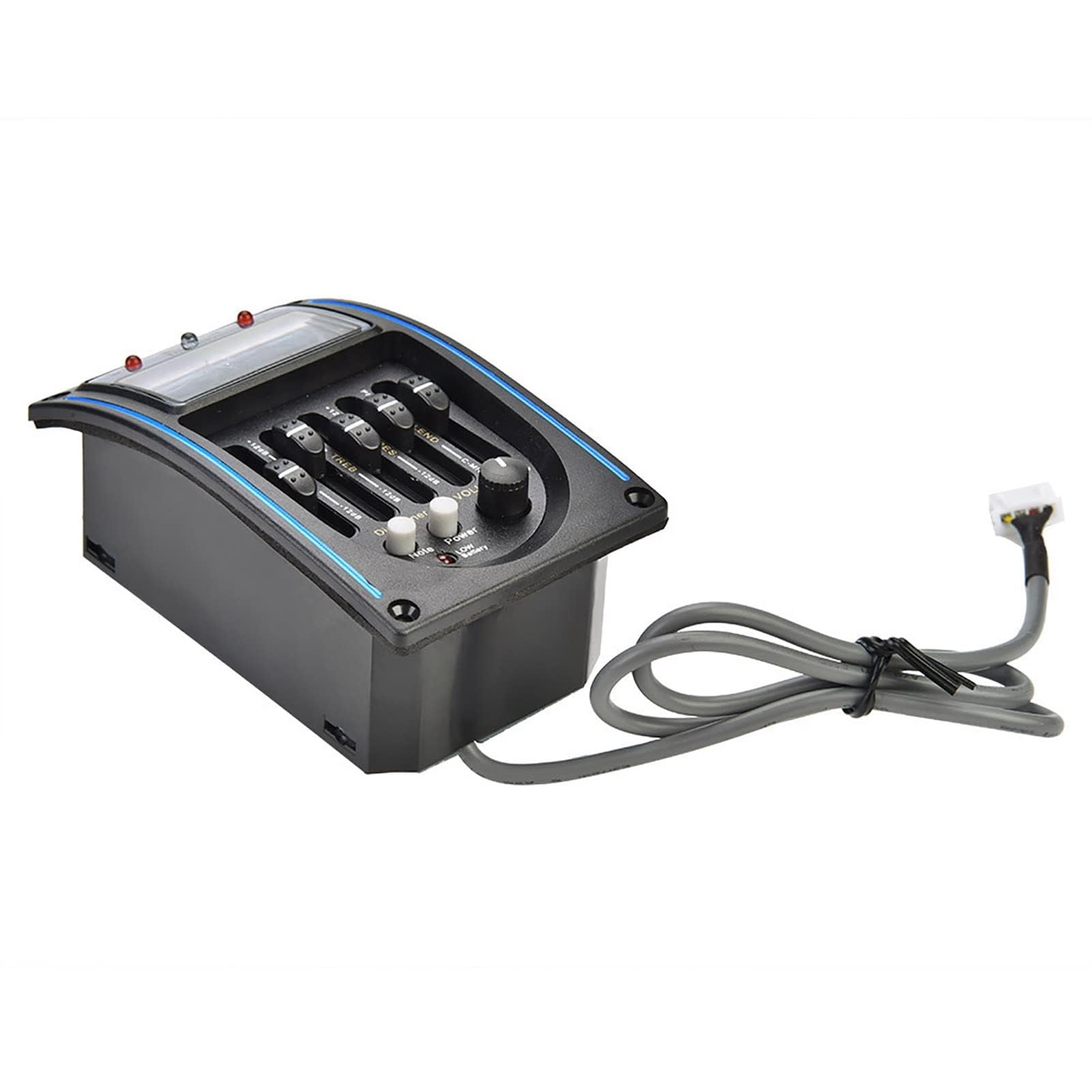 Przetwornik gitarowy, korektor, 5-pasmowy, do gitary akustycznej, przedwzmacniacz, equalizer, piezo, pickup, tuner LCD