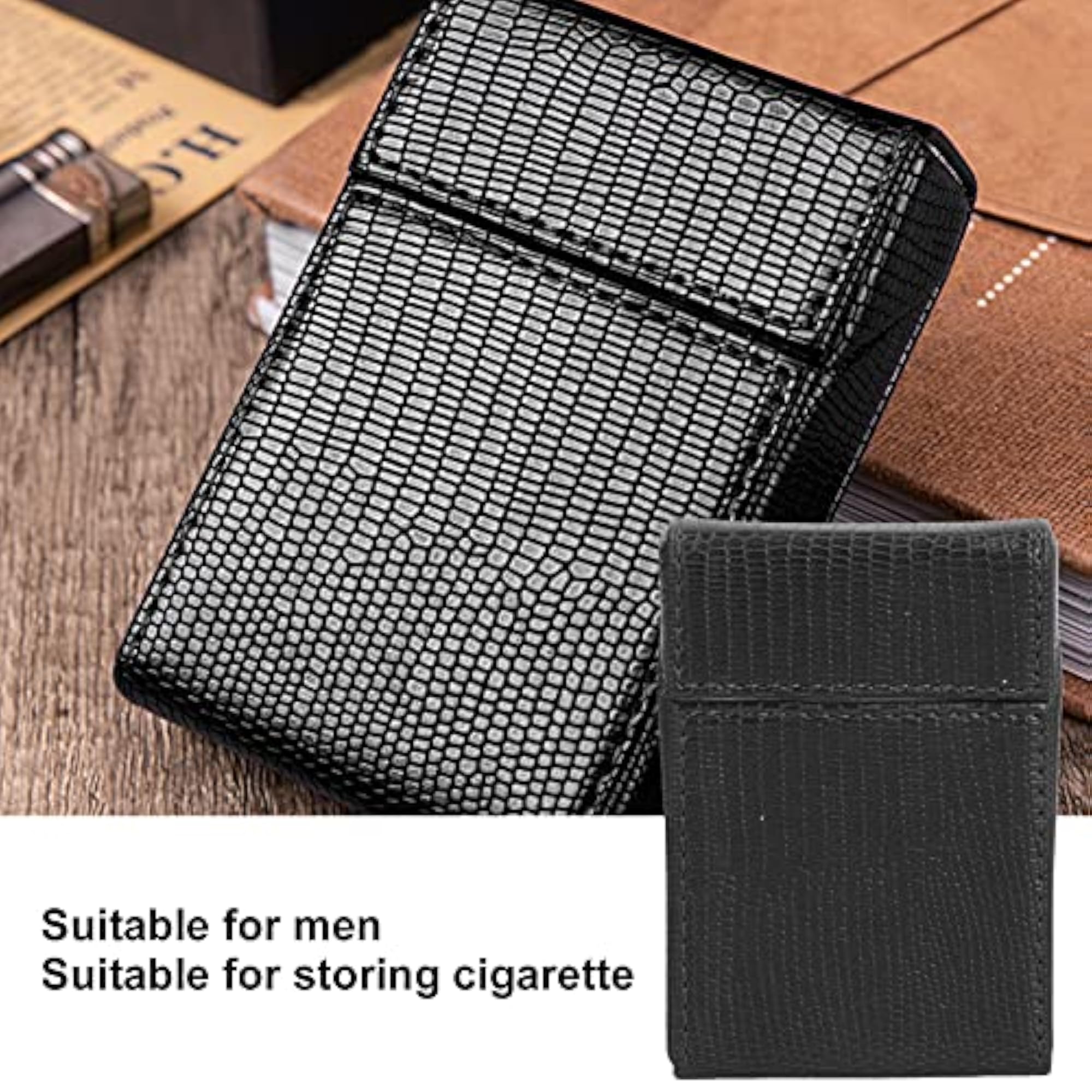 Magnetic Switch Lizard Pattern Cigarette Box for Gift