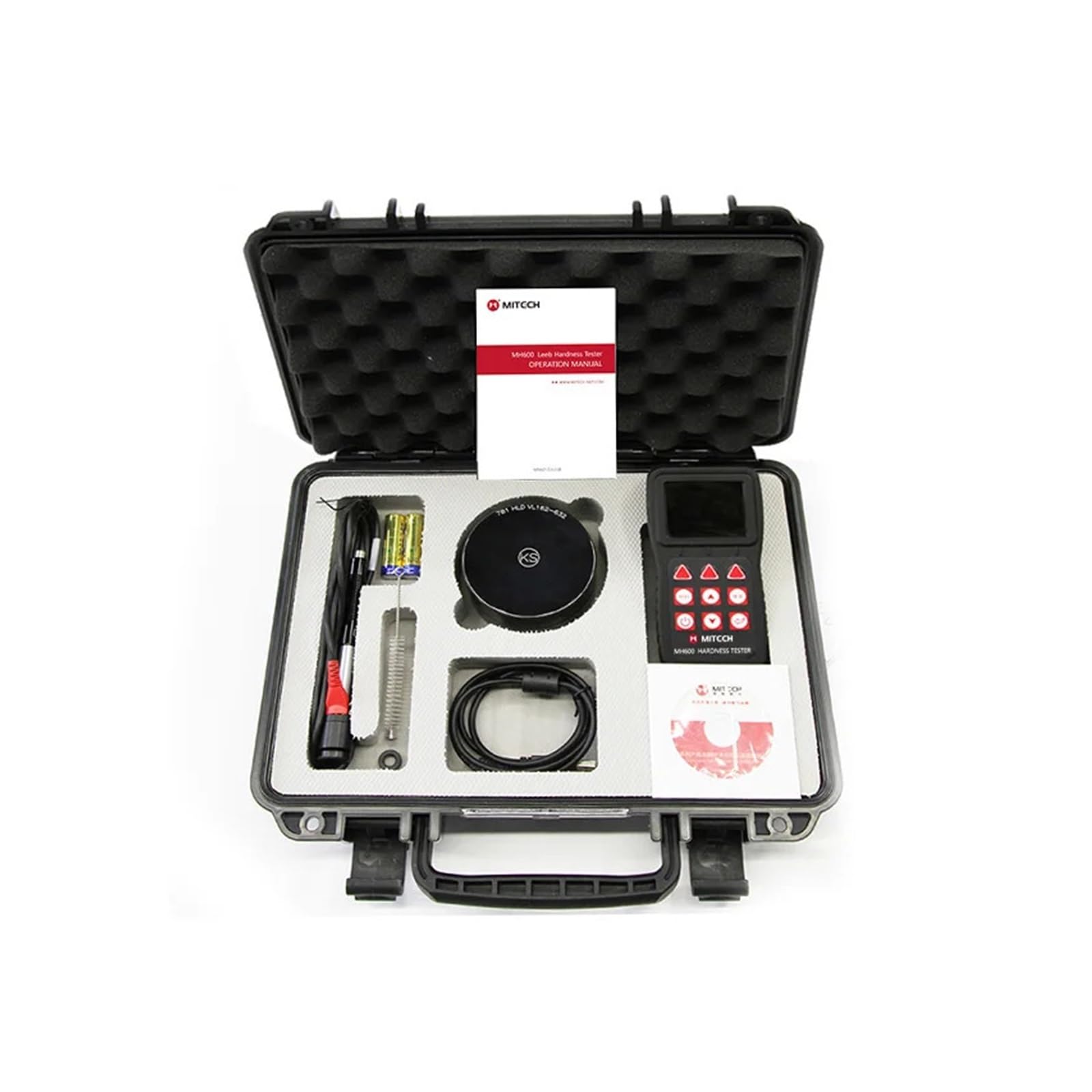 KKKMart Digital MH600 HL HB HRB HRC HRA HV HS Metal Hardness Teste Can Store 500 Groups Hardness Values Scale Color LCD Display for Steel Iron Bronze Copper 10 Materials