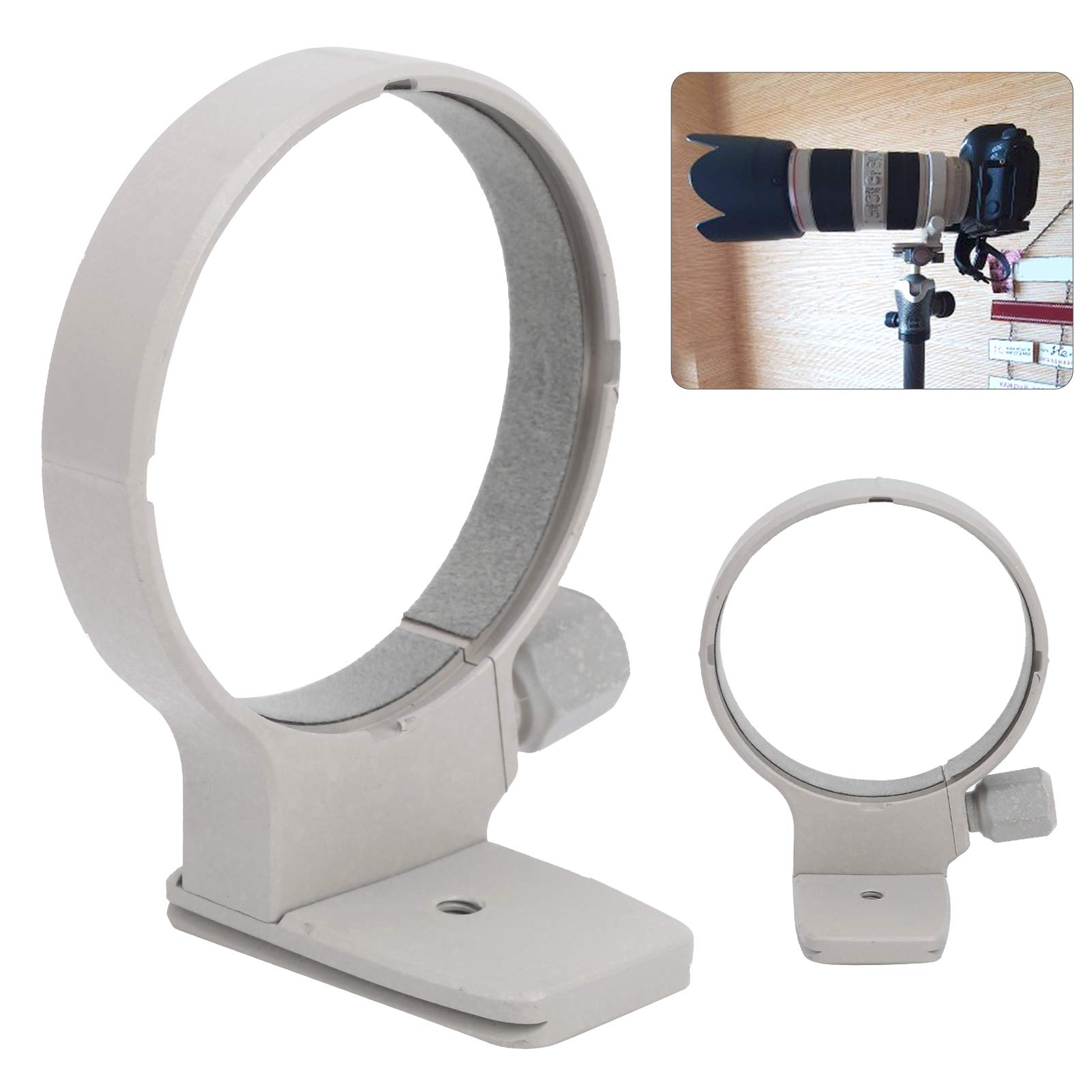 Lens Collar Tripod Mount Ring, Gray Metal Lens Tripod Mount Collar Ring Accessory for 70mm to 200mm F2.8 Camera Lens for Camera Tripod