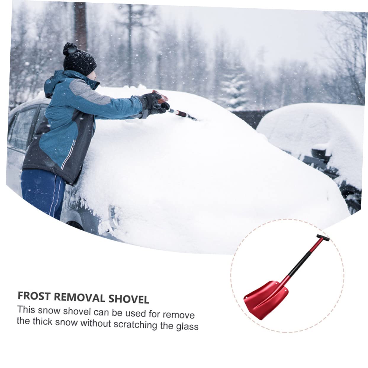 TOYANDONA Pelle à Neige Pliante pour Voiture Et Déneigement Grattoir Pratique Et Amovible pour Véhicule Urgence