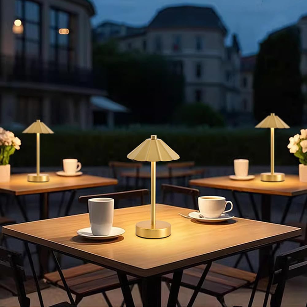 Akumulatorowa lampa stołowa, bezprzewodowa, dotykowa ściemniana LED z 3 trybami kolorów, przenośna lampa do ładowania USB, zasilanie bateryjne, oświetlenie wewnętrzne do sypialni lub restauracji