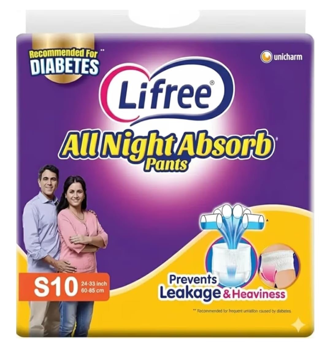 COMPATIBLE WITH LIFREE S10 ADULT DIAPER PANTS All night absorb upto 8 hours absorption S10 small size 1 pack (10 diapers) SMALL S10 waist size (60-85 CM & 24-33 inch)-image-17
