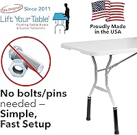 Vista 2 de Lift Your Table® Elevadores de mesa plegables, altura de mostrador (pie móvil), fabricados en los Estados Unidos, resistentes, resistentes