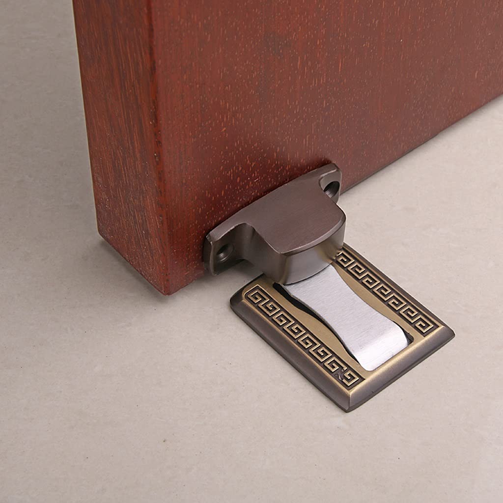 Nvsfzgiyg Brushed Copper Bedroom Door Zinc Absorption Alloy Strong Buffer Silent Anti-Collision Block Punch Invisible Resistance(Brushed Copper)