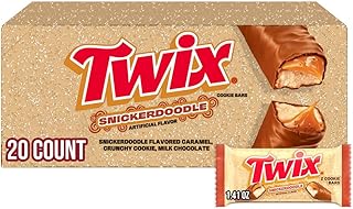 Snickerdoodle CookieChocolate Candy Bars, Nostalgic Cookie Cinnamon Caramel, Shortbread Cookie Milk Chocolate Bars, 1.4 Oz (Pack of 20); Individually Wrapped Snacks