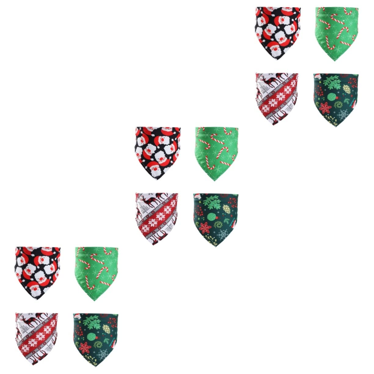 POPETPOP Lot De 3 Bavoirs Triangulaires De Noël pour Animaux De Compagnie Bandanas pour Chien Serviette De Cou pour Animaux De Compagnie Bavoirs De Noël pour Chien 4 Pièces X 3