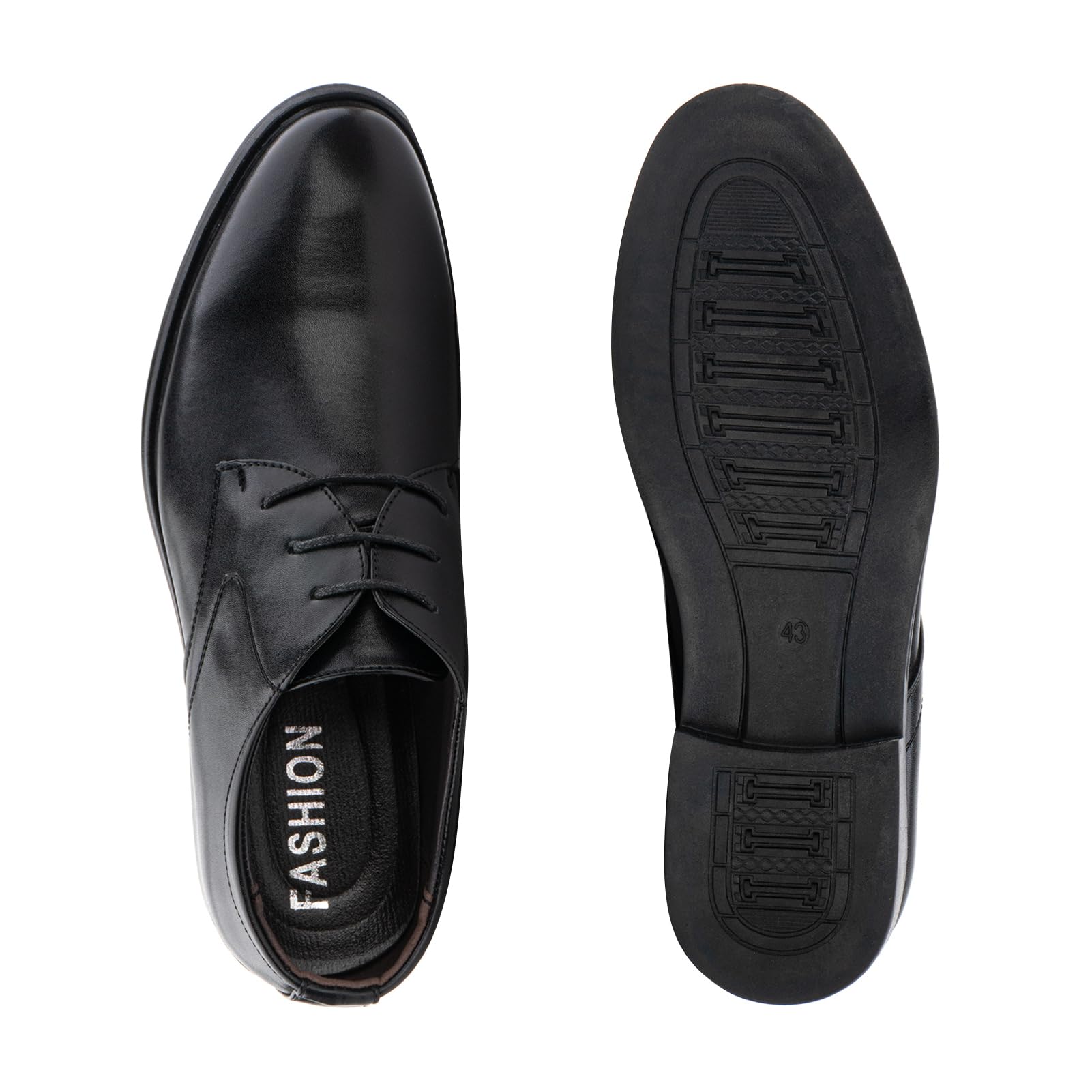 Hitmars Scarpe Stringate Uomo Derby Scarpe Oxford Pelle Verniciata Elegante Scarpe Basse Business Formale Classico Nero Blu Marrone Khaki EU37-EU48