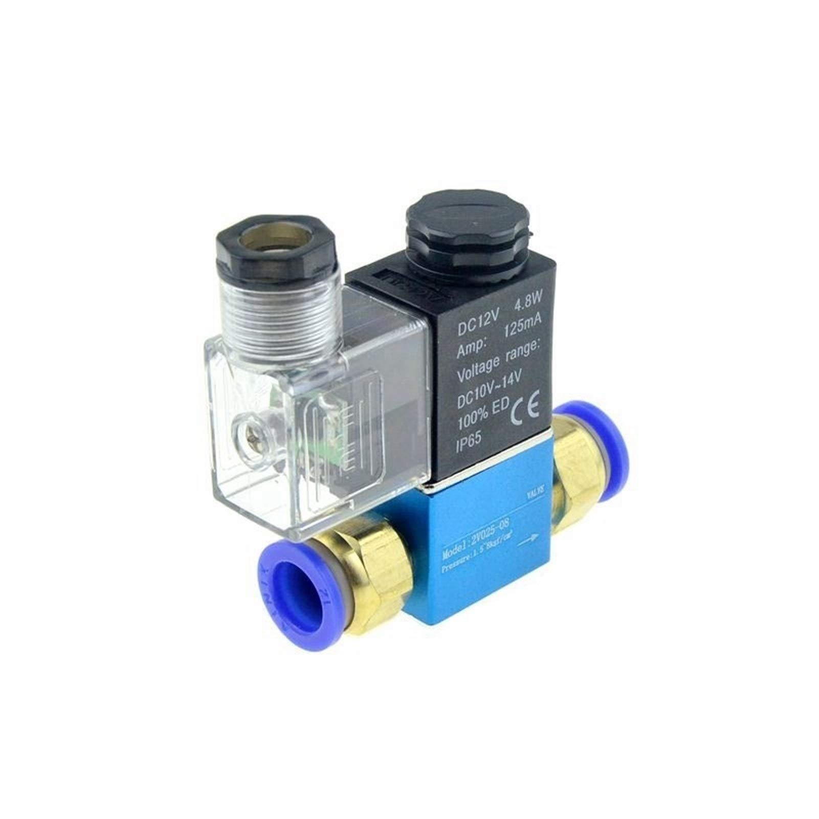 Magnetventil 2/2 Wege Normal Geschlossen - Pneumatisches Elektroventil DC12V 6-8mm