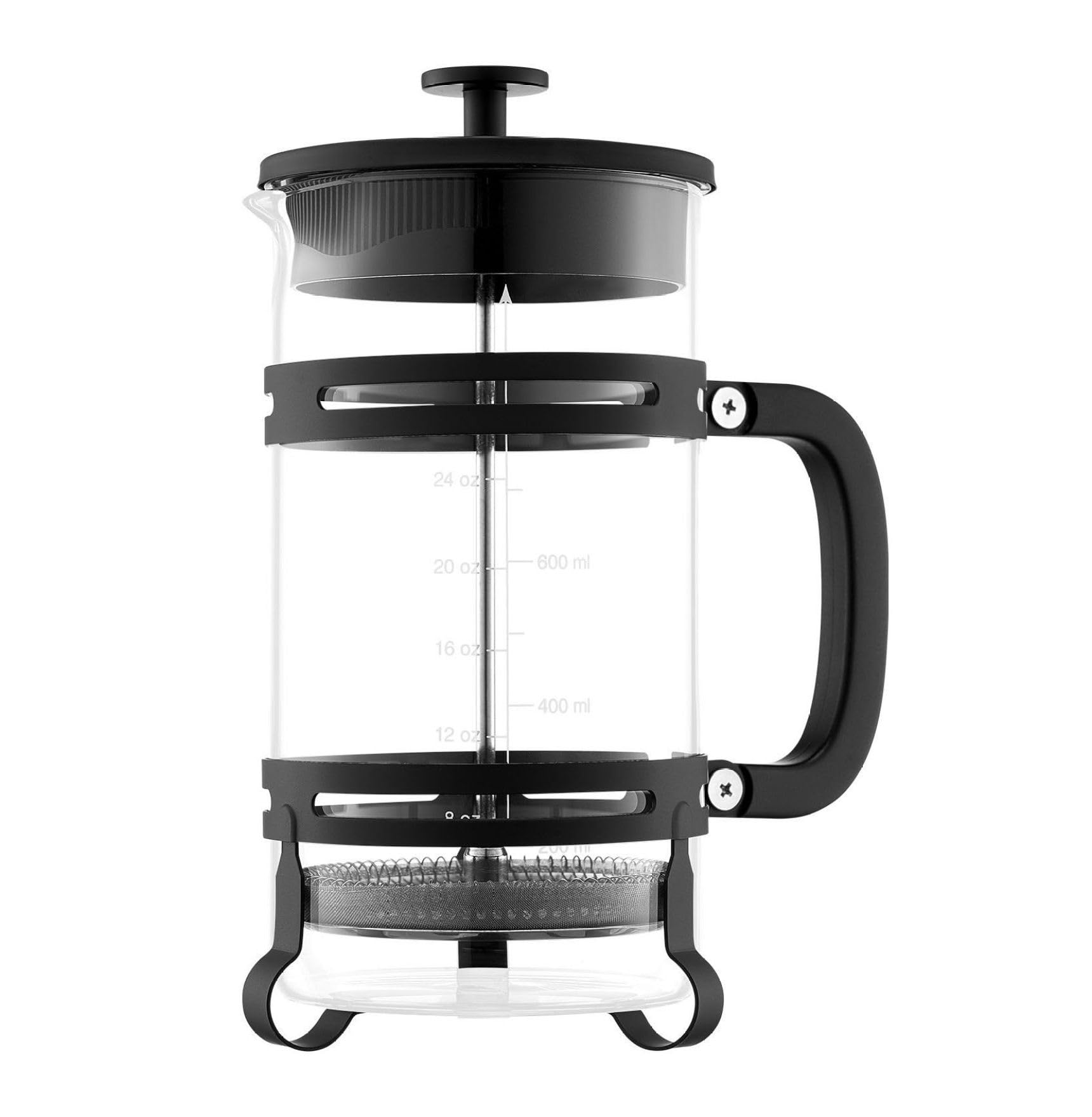 French Press Coffee Maker 34oz 1 Liter - Borosilicate Glass Stainless Steel Filter - Cold Brew Tea Maker