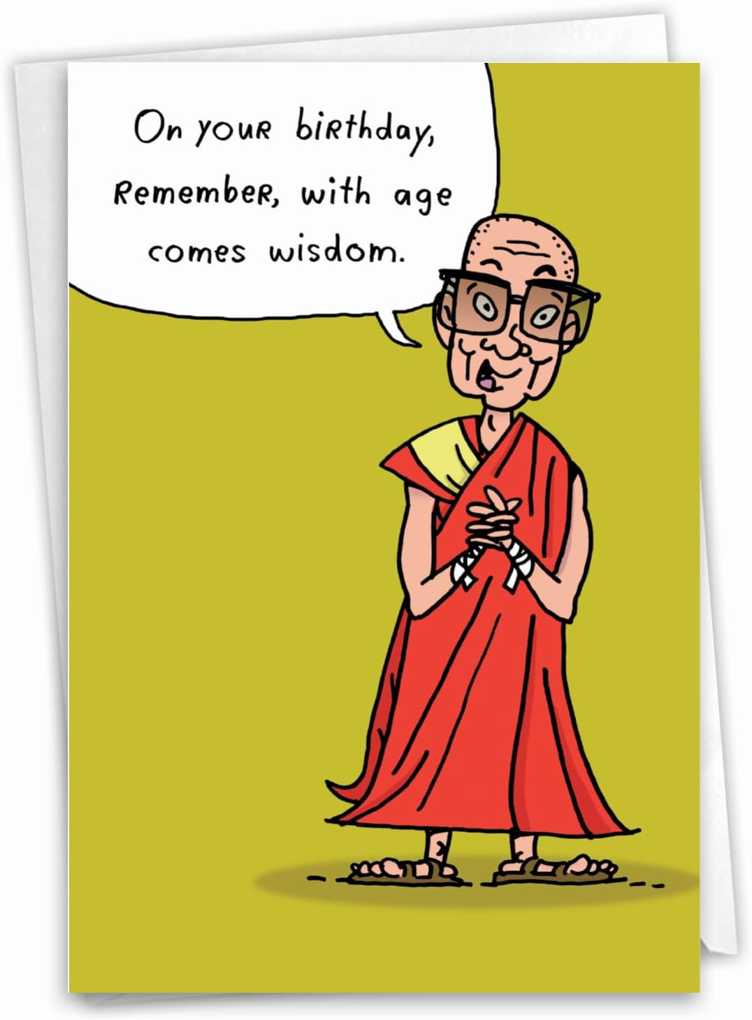 NobleWorks - Funny Birthday Greeting Card with 5 x 7 Inch Envelope (1 Card) Bday Age Wisdom 8576Z