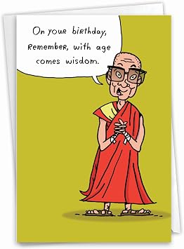 NobleWorks - Funny Birthday Greeting Card with 5 x 7 Inch Envelope 1 Card Bday Age Wisdom 8576Z