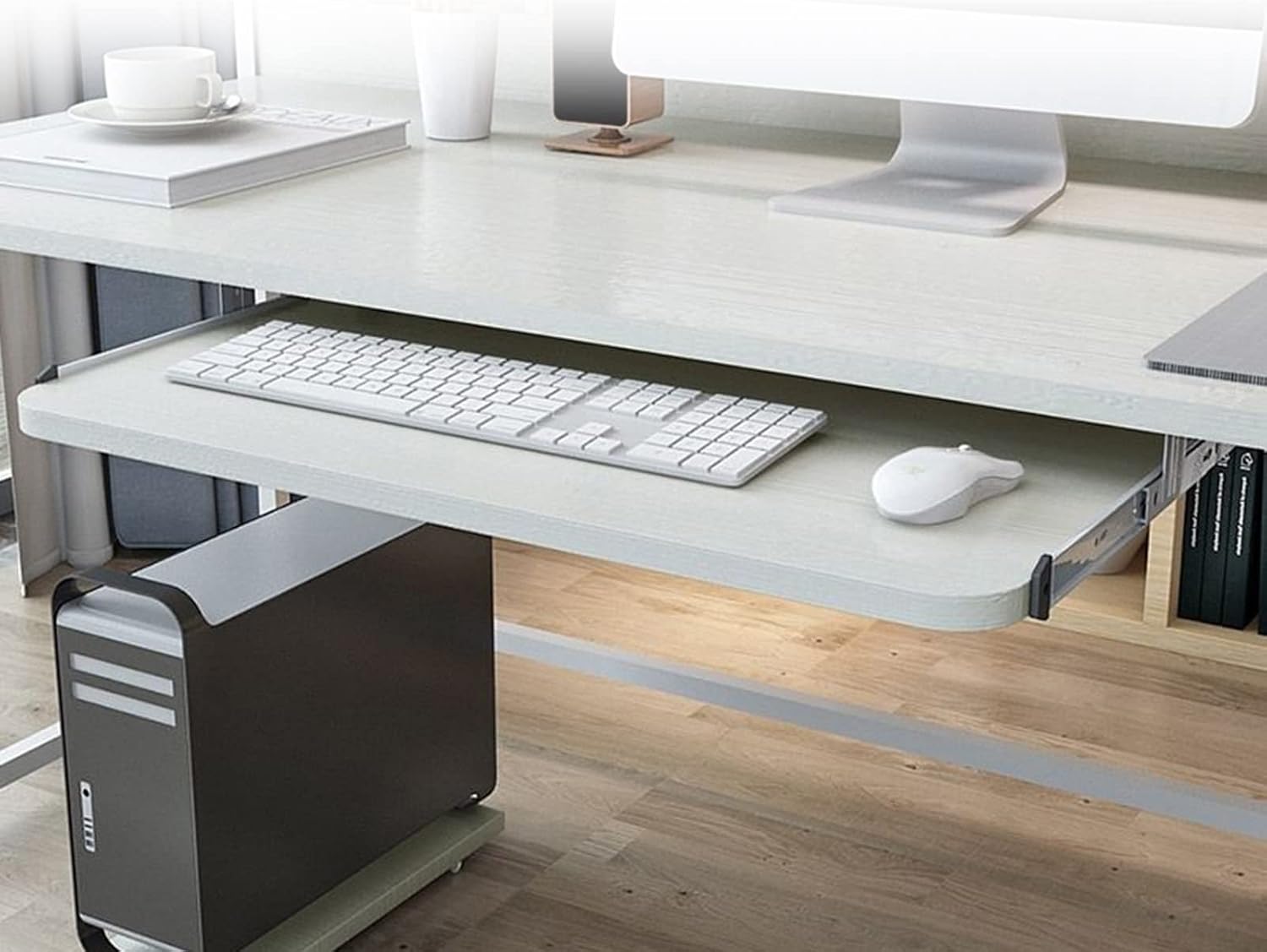 V3VOGUE 5 Colours Wooden Desk Extender Keyboard Tray Under Desk SlideOut, Office