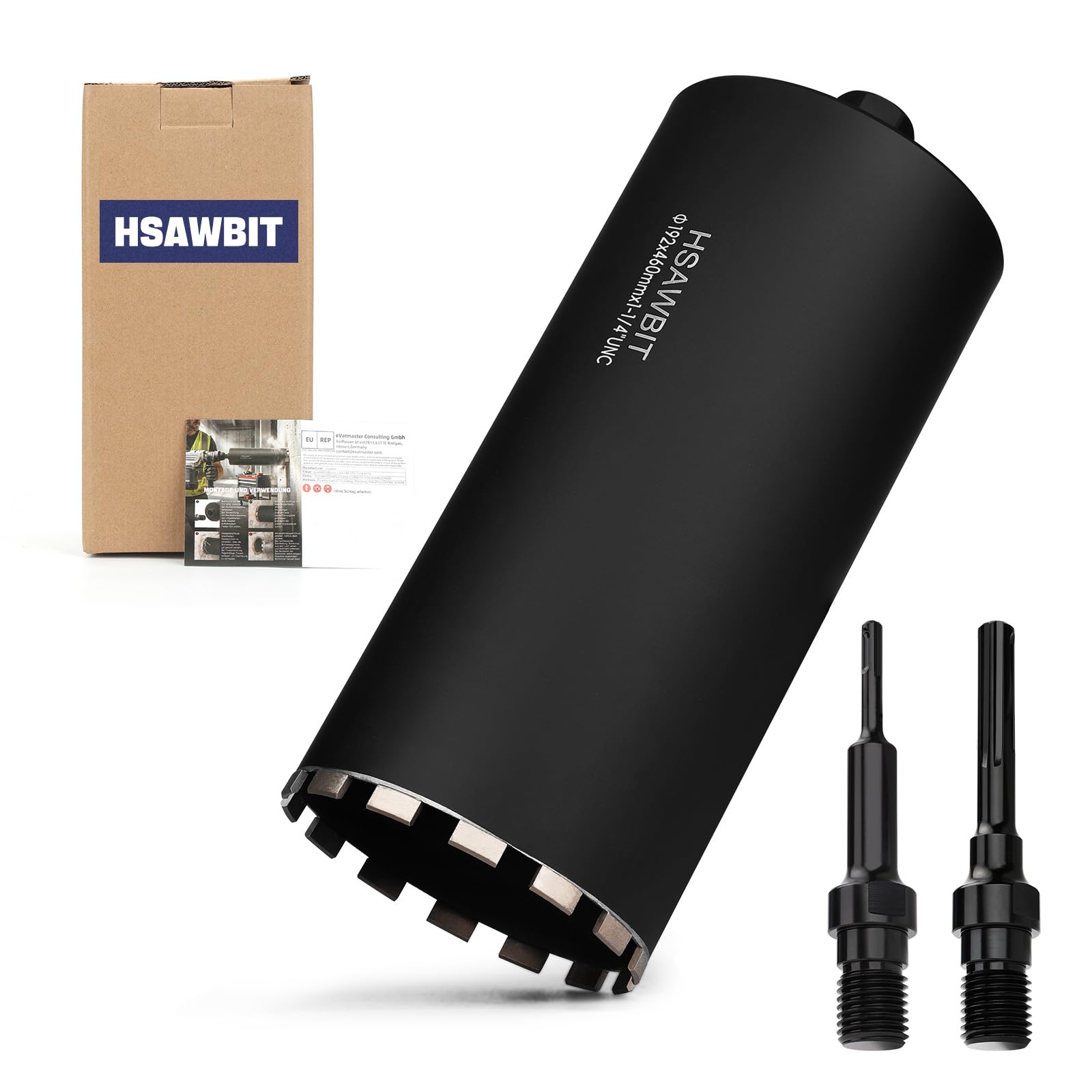 Corona da trapano da 192 mm, UNC, SDS-Plus, SDS Max, lunghezza 460