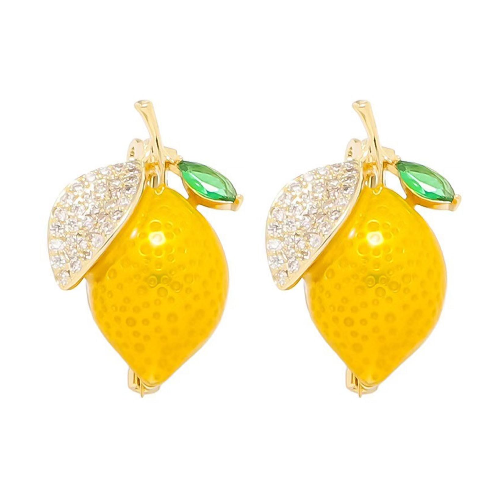 Hsyzygian Lemon Brooch Lapel Pin Decorative Metal Brooch Pin for Costume Jackets Dress Bag Decoration Jewelry Accessories Sweet Lemon