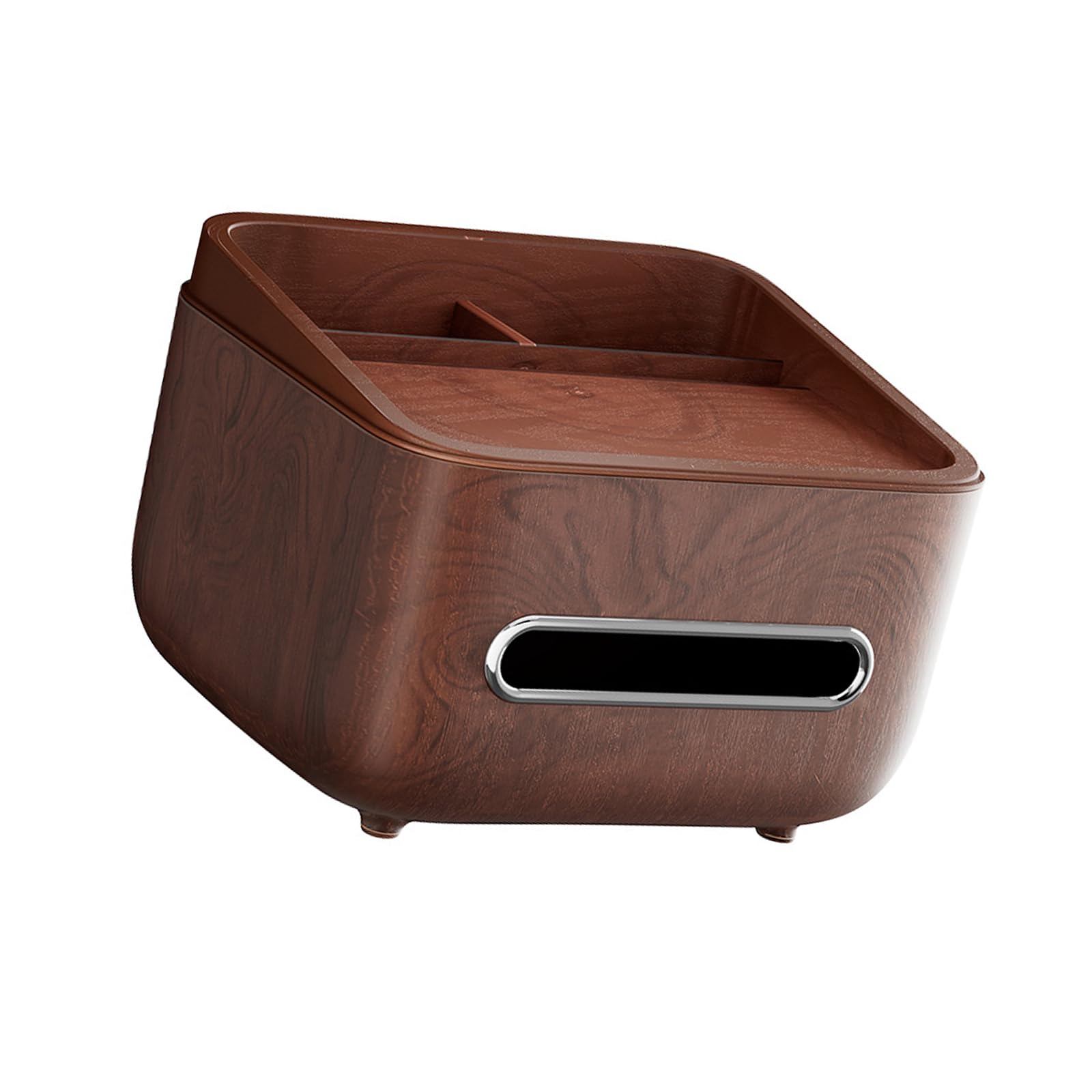 TQUXNGA Wooden Tissue Box Organiser with Phone Stand Multi Purpose Paper Storage Container for Countertop or Nightstand Desk Planner with Phone Stand