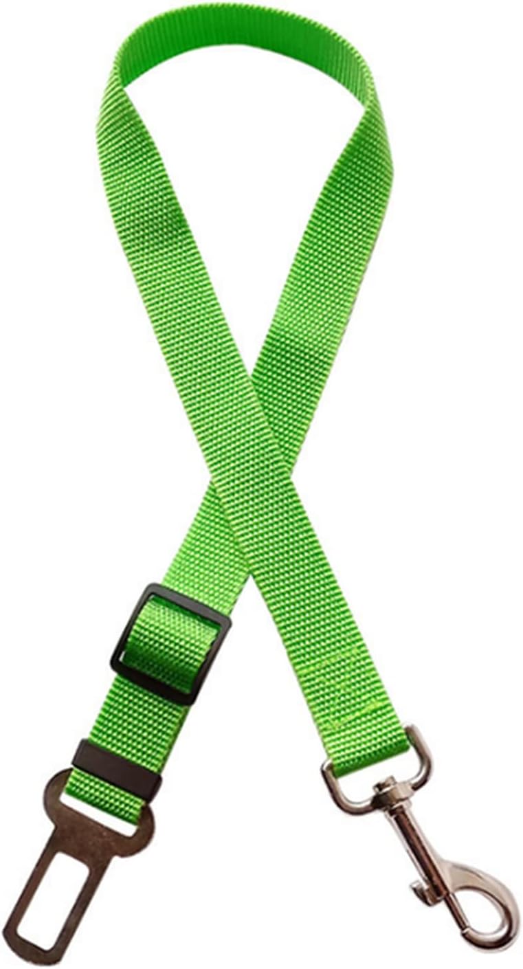 Pet Dog Cat Car Seat Belt Adjustable Harness Seatbelt Leash for Small Medium Dogs Travel Clip Supplies 13 Colors(Green)