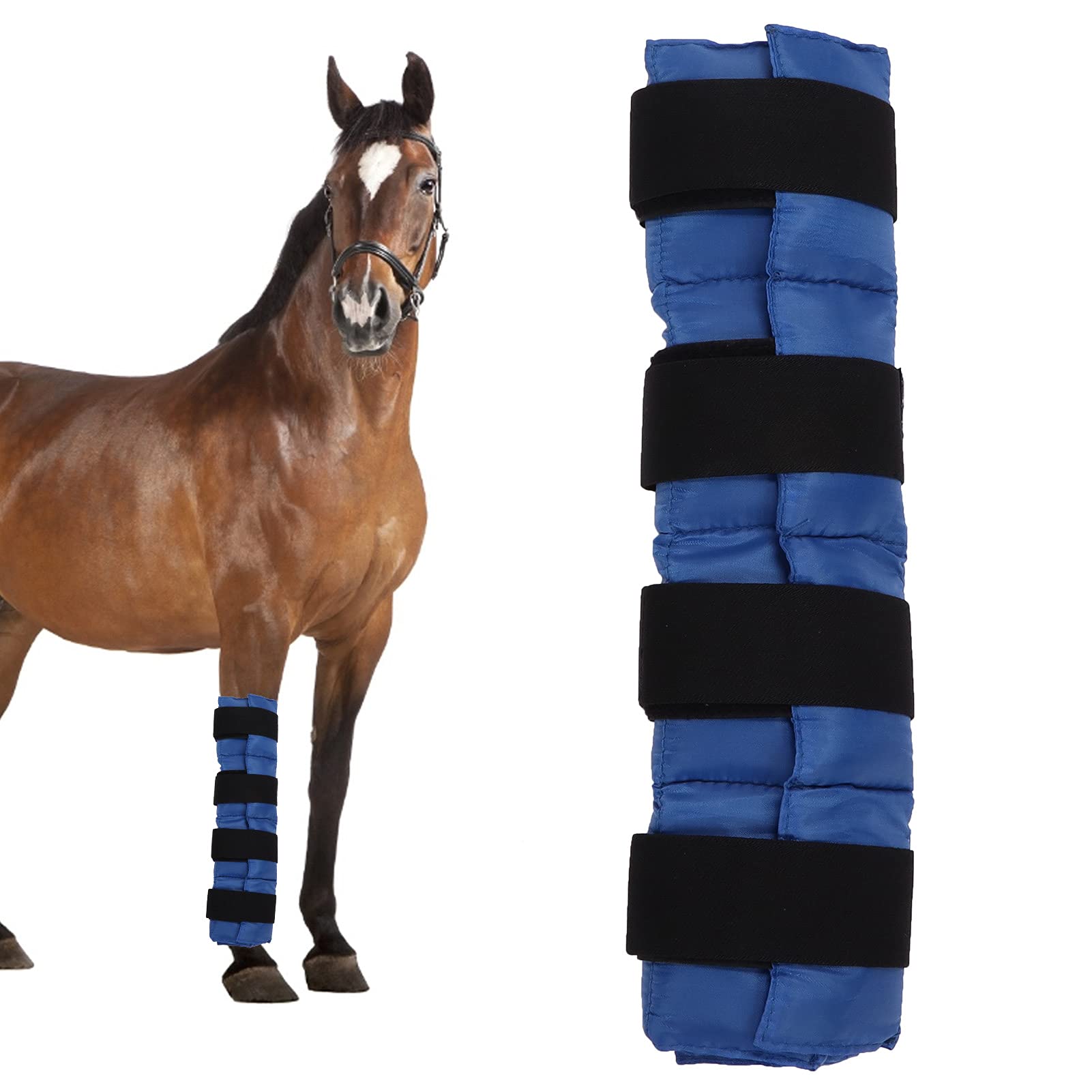 Horse Ice Boots, Elastic Extended Hook Reusable to Use Ice Boot Wrap  Horse Ice Pack Cooling Leg Wraps for Horse Shoulder, Back, Calf, Shin, Thigh