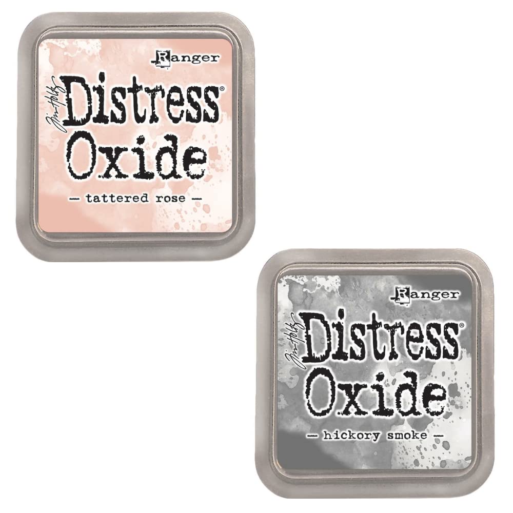 Kit di 12 inchiostri per fusione di pigmenti e tintura con tampone in feltro | finitura effetto opaco | Distress Oxide de Ranger - progettati da Tim Holtz | Kit numero 3 | Dimensioni circa 7,6 x 7,6