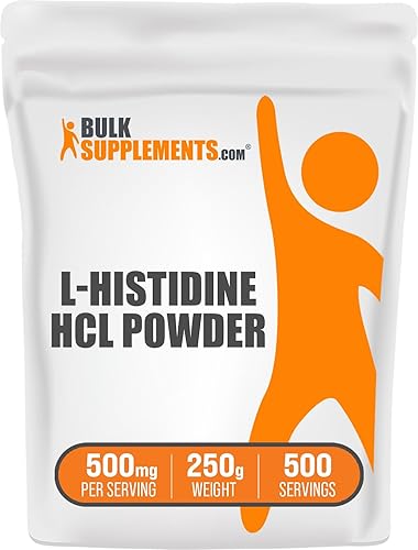 BulkSupplements com L-histidina HCl - L polvo de histidina - suplemento de histidina en polvo - suplemento de aminoácidos de histidina - suplementos
