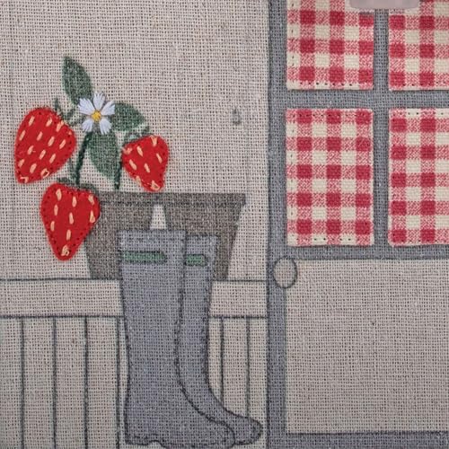 Image of Hobby Gift Strawberry Greenhouse Sewing Box Craft Storage Basket with Handle Internal Accessories Tray for Sewing Knitting and Hobby Supplies