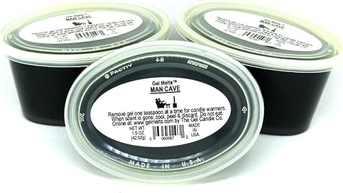3 Pack MAN CAVE Long Lasting Fresh And Clean Aroma Gel Melts™ gel wax for Warmers and Burners PEEL, MELT, ENJOY