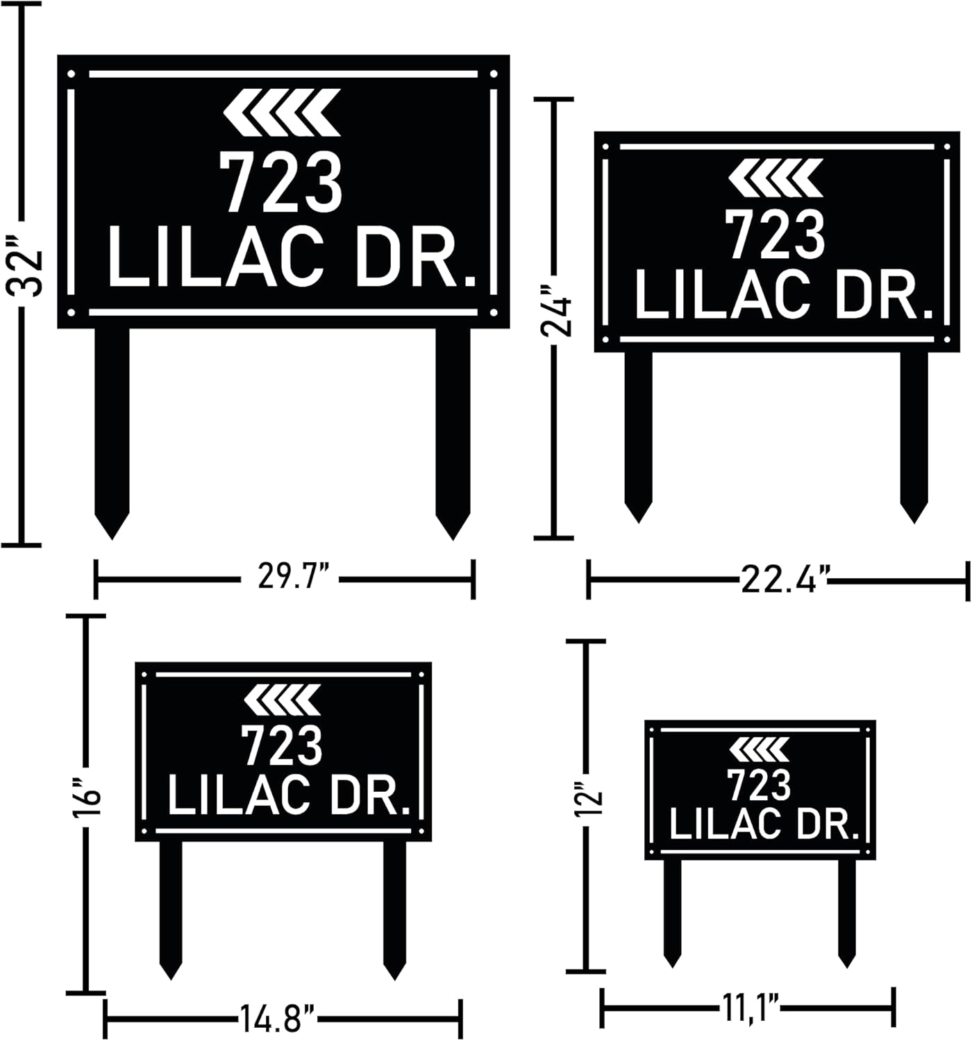 Personalized Address Plaque Sign, Metal Custom Address Sign with Stakes, Modern Yard Address Sign, House Number Address Sign for Outdoor, Street Name and Number Metal Plaque Patio Decor