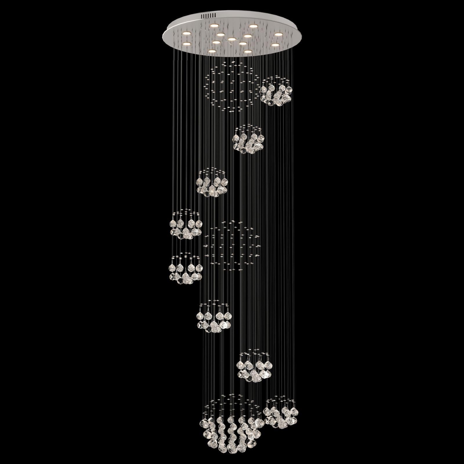 18.1" Entryway Farmhouse Chandelier High Ceiling: 8-Light Frosted Gold Lantern Tiered Pendant Light Fixtures, Large Long Chandeliers for High Ceilings, for Foyer, Staircase, Kitchen Island, Entrance