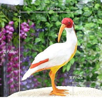 Amazon.co.jp: 像の彫刻 大きな24X 10 X 28Cm赤トキ鳥
