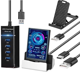 Monitor de temperatura do PC, tela IPS de 5 polegadas 800x480 resolução CPU/GPU/RAM exibição de dados, tema de design DIY exibição de temperatura do computador para sistema win