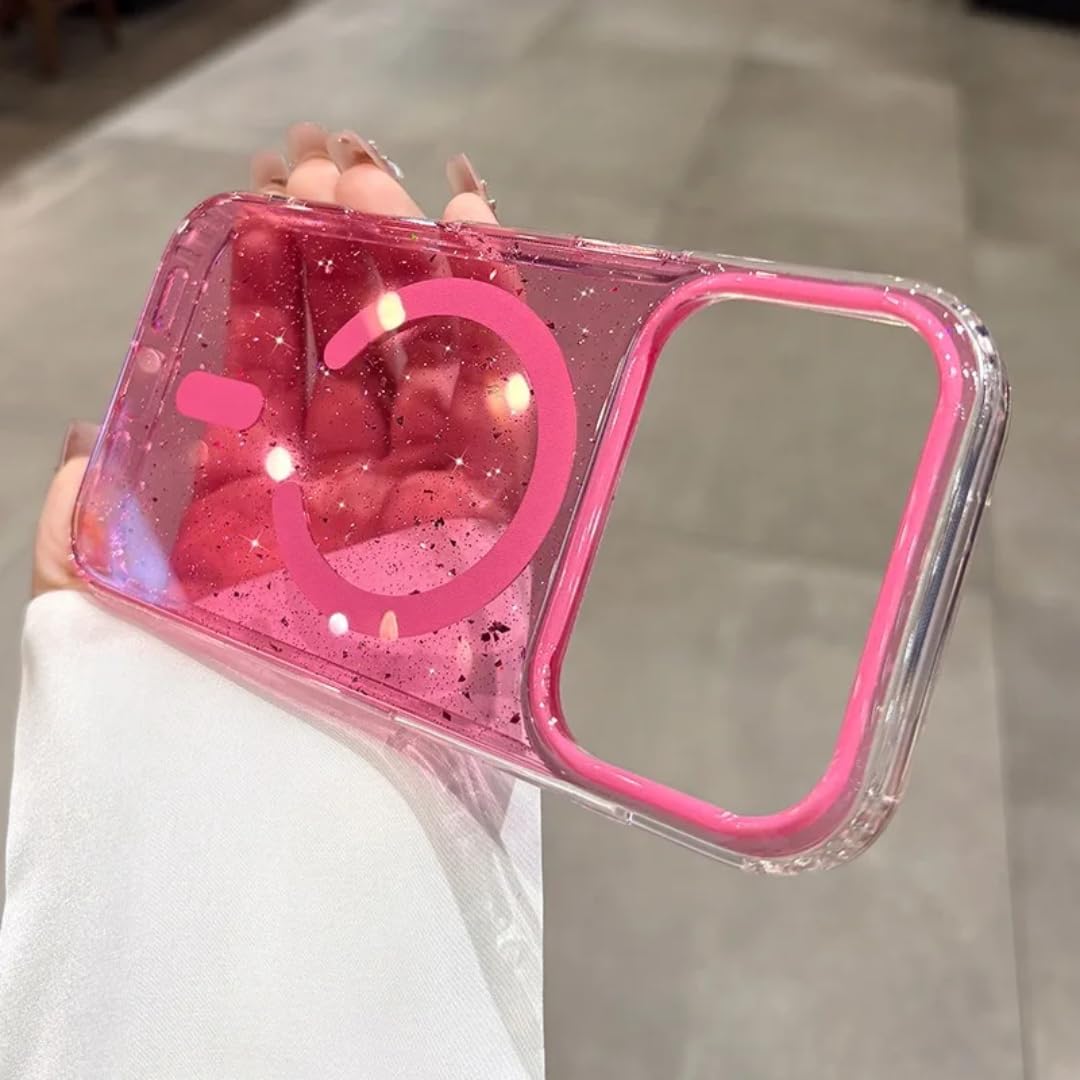 Coque iPhone magnétique à paillettes rose pour vos sorties de style