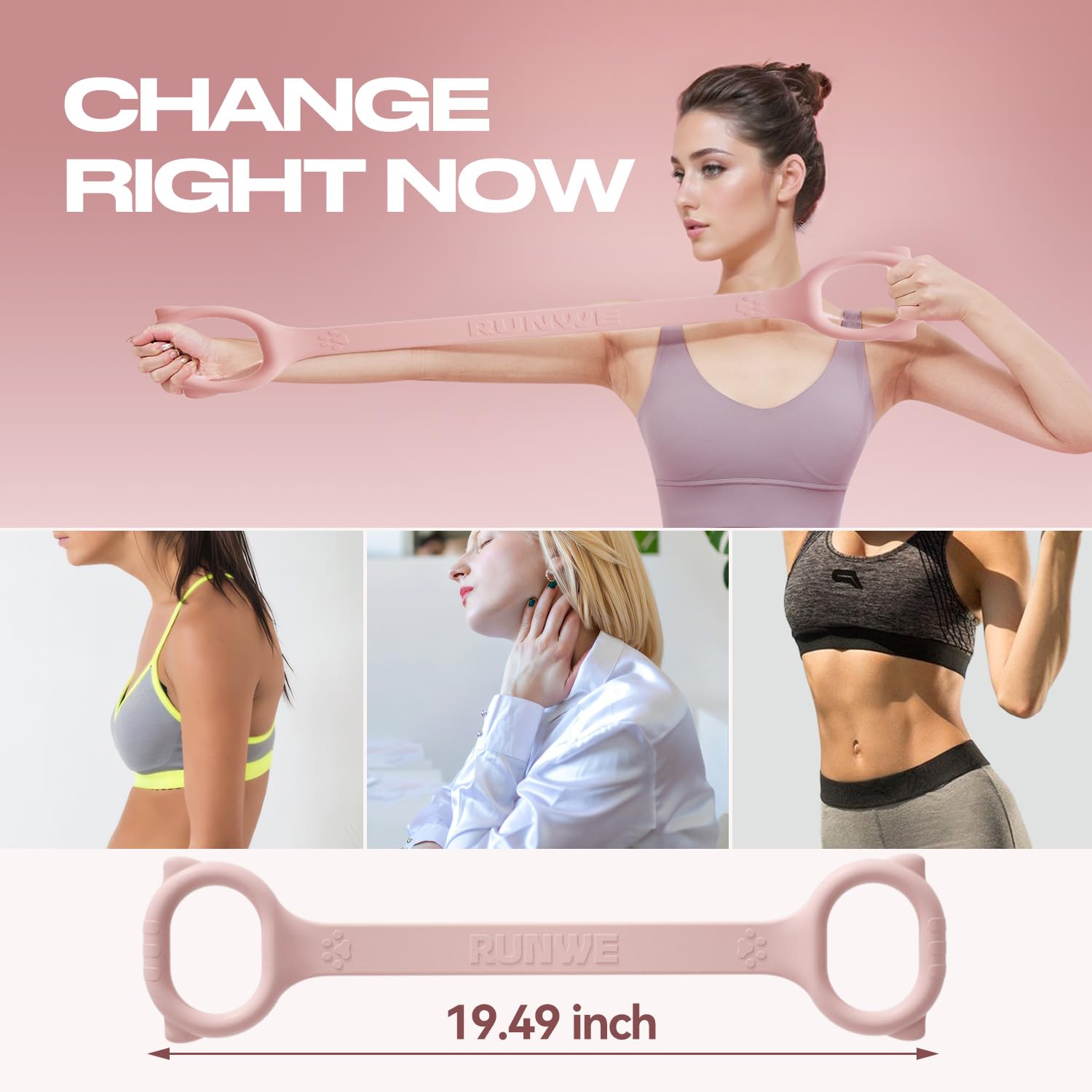 Figura 8 Banda de resistencia para entrenamiento, 3 elasticidades opcionales, 20, 30, 40 libras, más gruesa y duradera, para brazo, espalda, hombro, ejercicio, cuerda elástica, correas de yoga