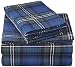 Pinzon 160 Gram Plaid Flannel Sheet Set - Full, Blackwatch Plaid