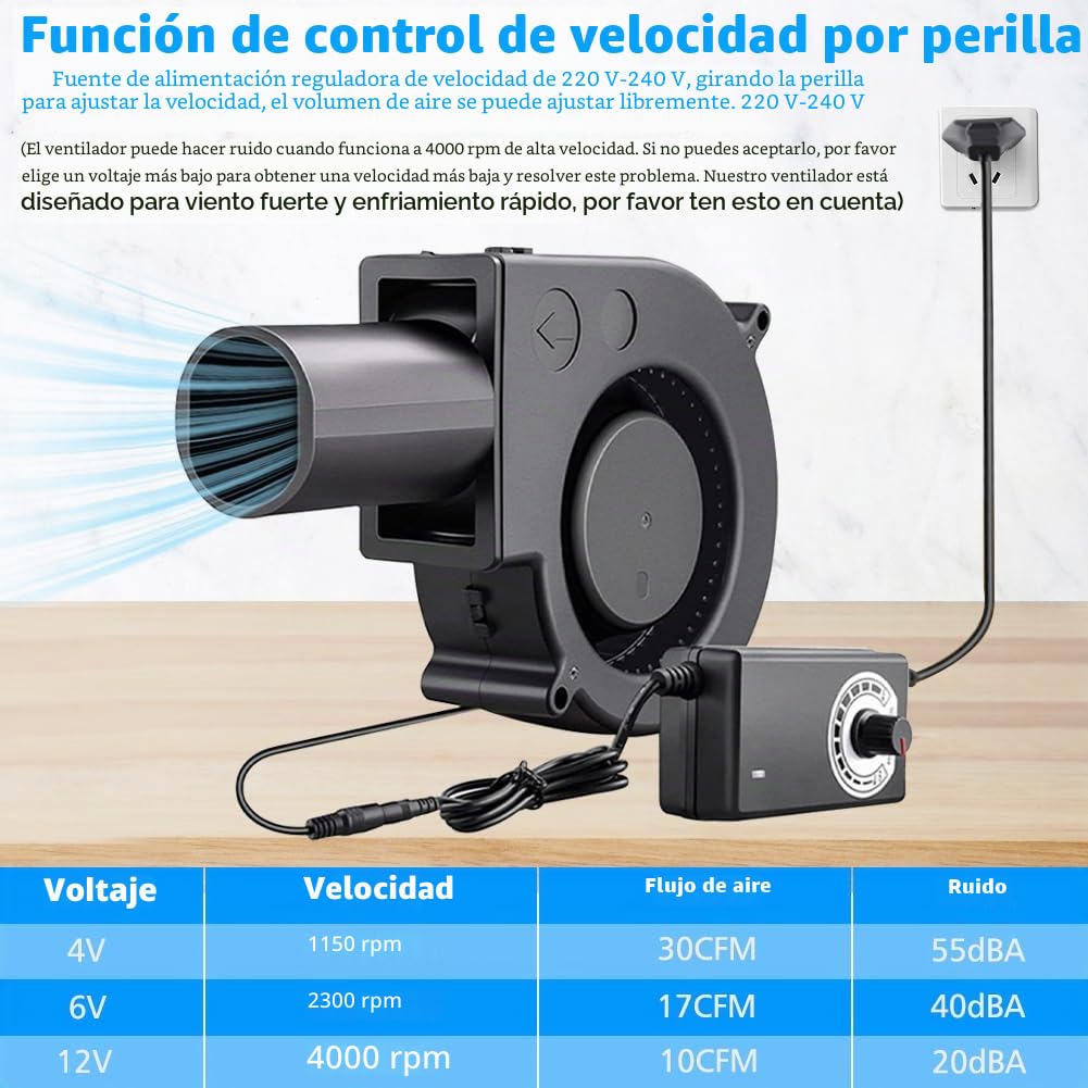Ventilador Radial de 12 V, 220 V Con Controlador Para Electrodomésticos, Ventilación, Barbacoa, Hinchable, Chimenea, Turbina y Aparatos