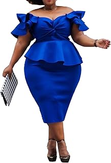 Plus Size Women's Midi Dress Patchwork Short Sleeve...