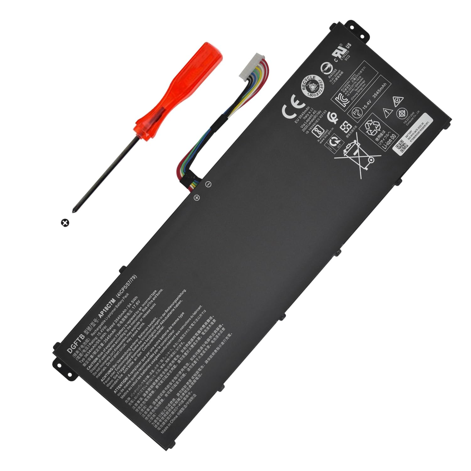 Photo 1 of AP18C7M Laptop Battery for ACER ConceptD 3 CN315-72 Spin 5 SP513-54N SP513-55N Swift 3 SF313-52 SF313-52G SF514-55T SF313-53 SF514-55TA Swift 5 SF514-54GT SF514-55GT SF514-54T (15.4V 55.9Wh/3634mAh)
