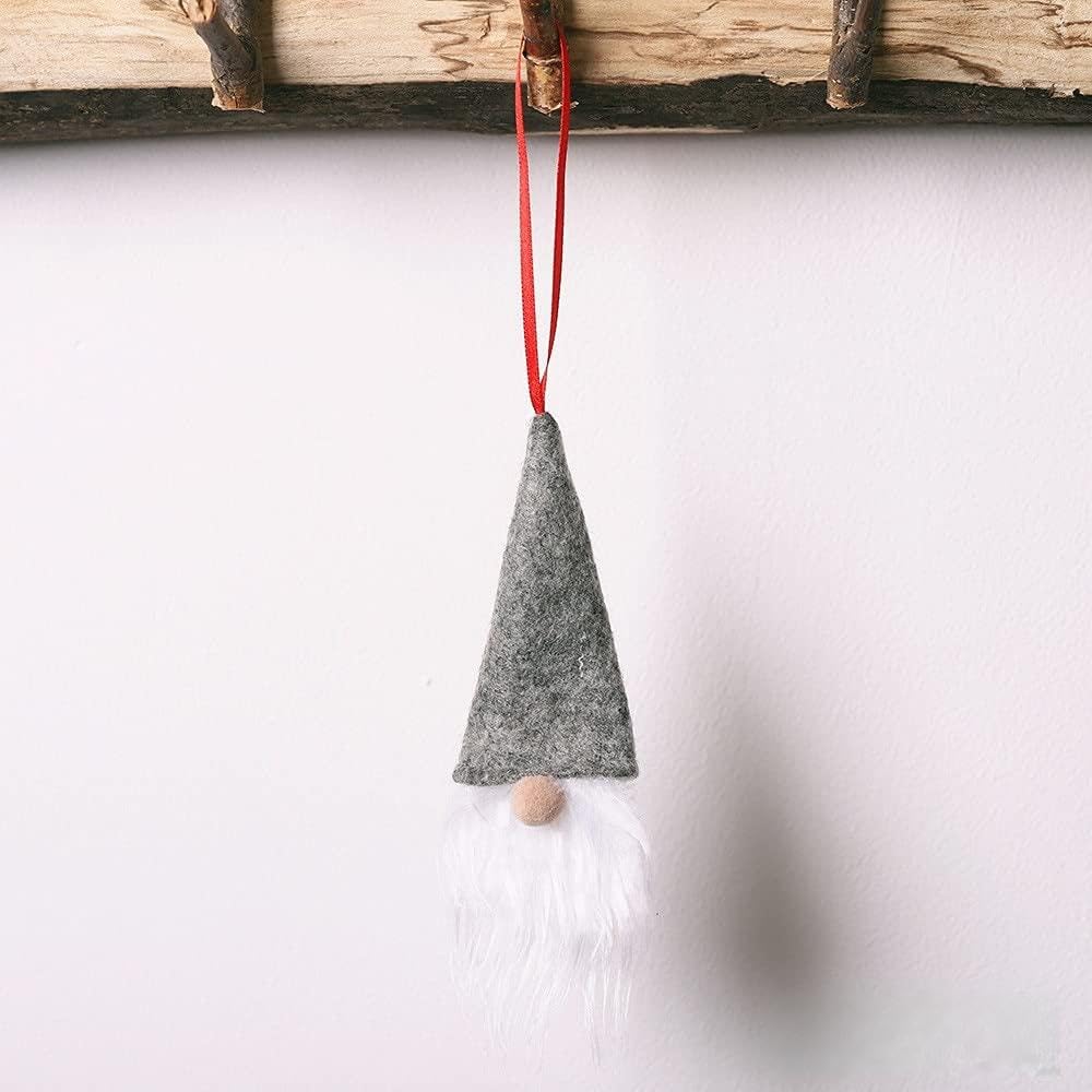 Ángel colgante navideño gris para adornar el árbol de forma segura