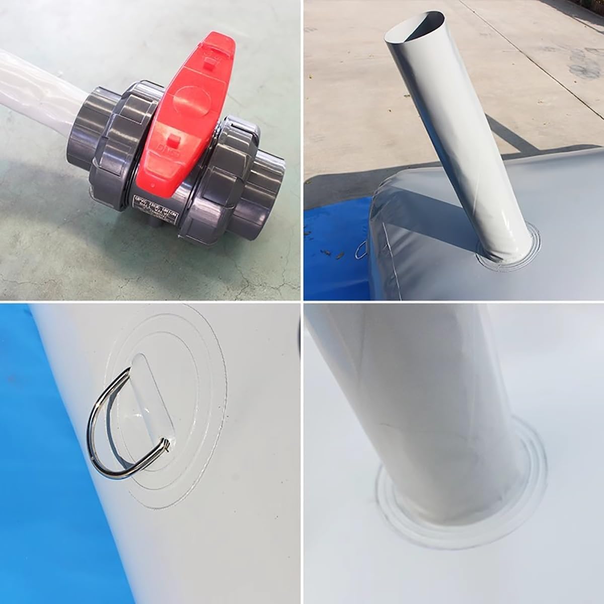 White Foldable Water Storage Bladder, PVC Water Containers for Outdoor Survival Camping Fire Prevention, Emergency Water Reservoir with Long Inlet/Outlet Level Indicator(0.8x0.43x0.34m/110L/29gal)