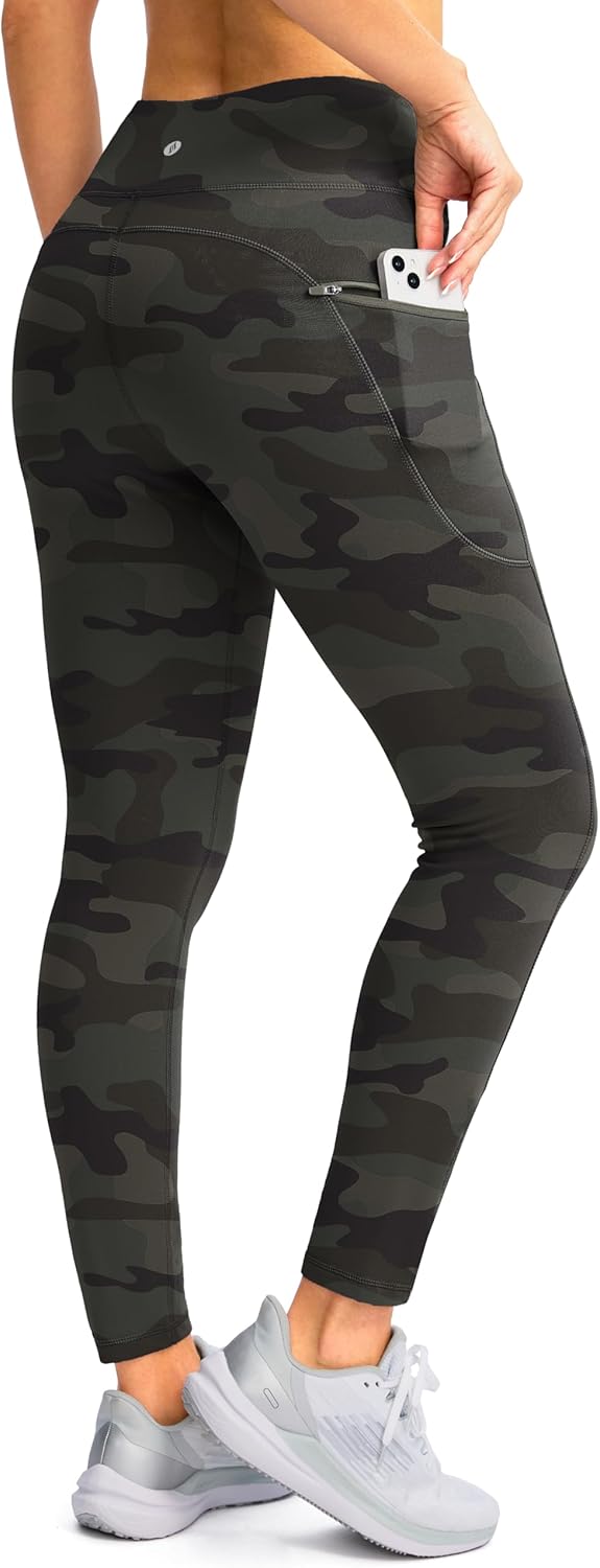 SANTINY Women's Fleece Lined Winter Leggings Water Resistant High Waisted Thermal Hiking Running Warm Pants Women Pockets - Image 3